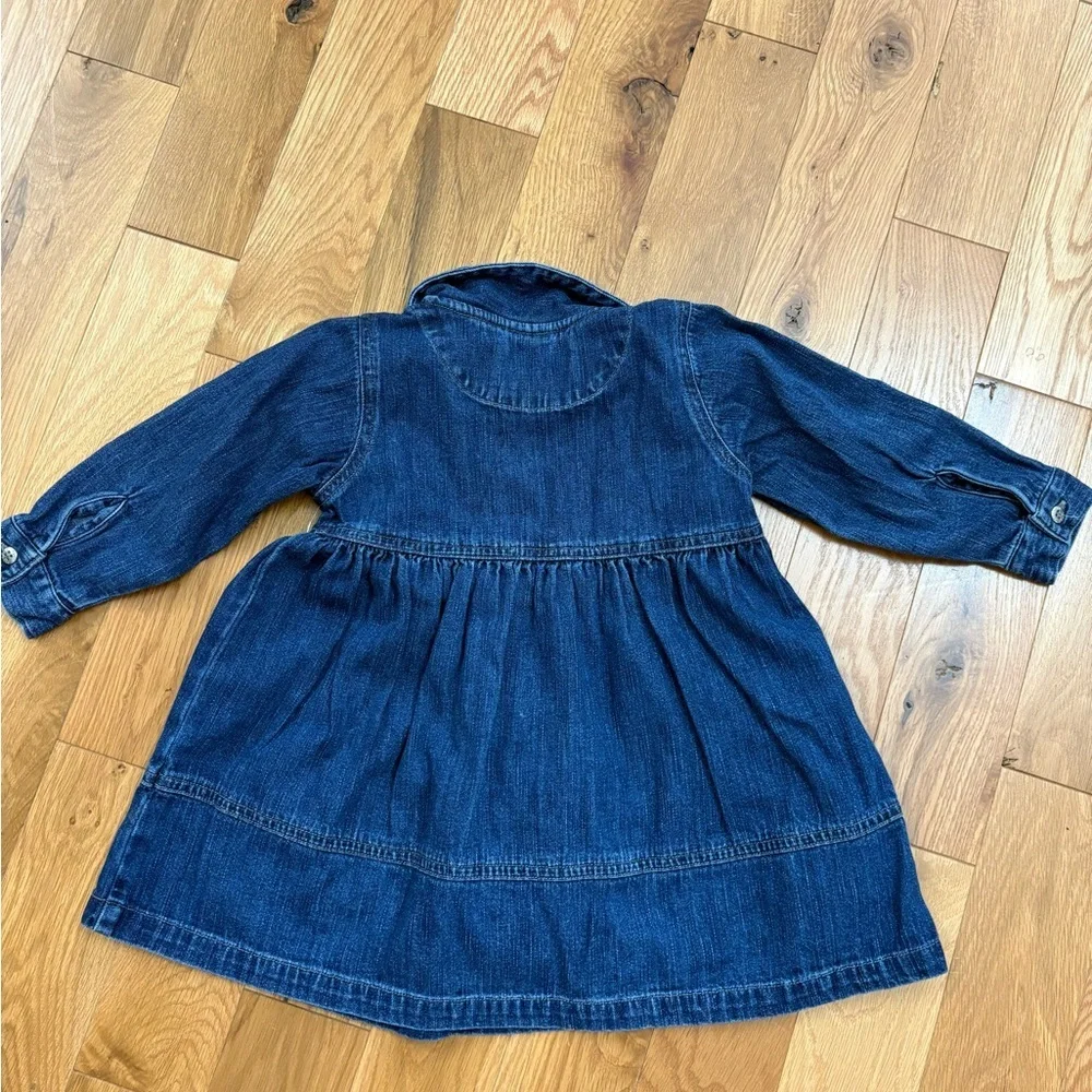 OshKosh B'gosh Blue Denim Dress with Colorful Embroidery